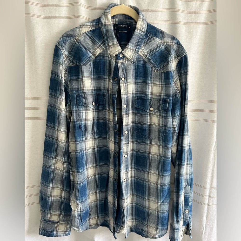 Lucky Brand Light Weight Pearl Snap Flannel